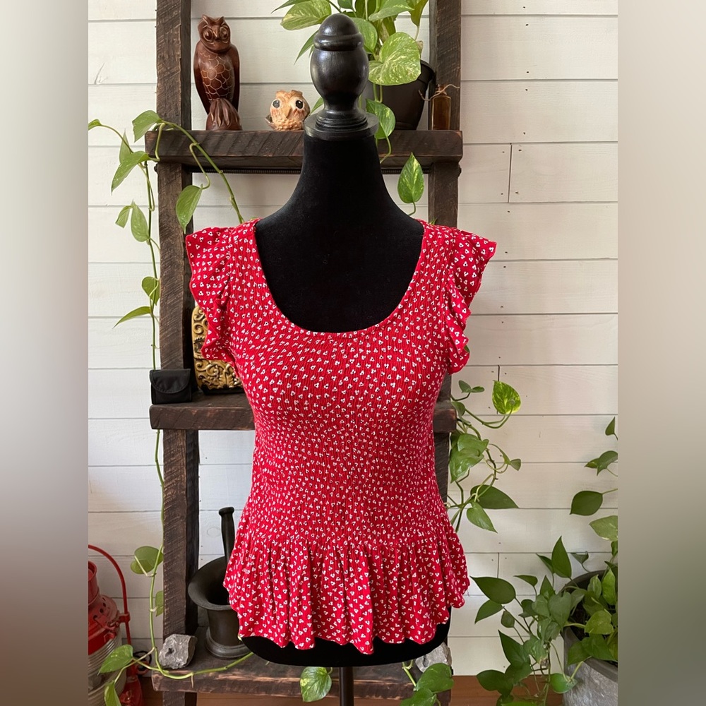 Sim & Sam: Red Cropped Top